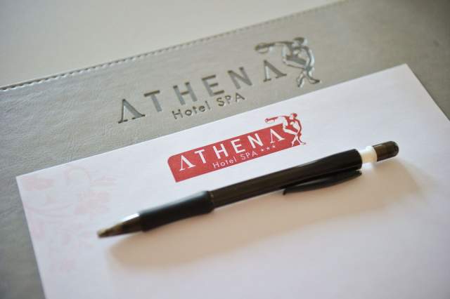 Athena notepad and pen at Hôtel Athena Spa in Strasbourg