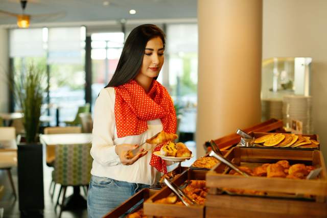 Breakfast buffet service at Hôtel Athena Spa in Strasbourg
