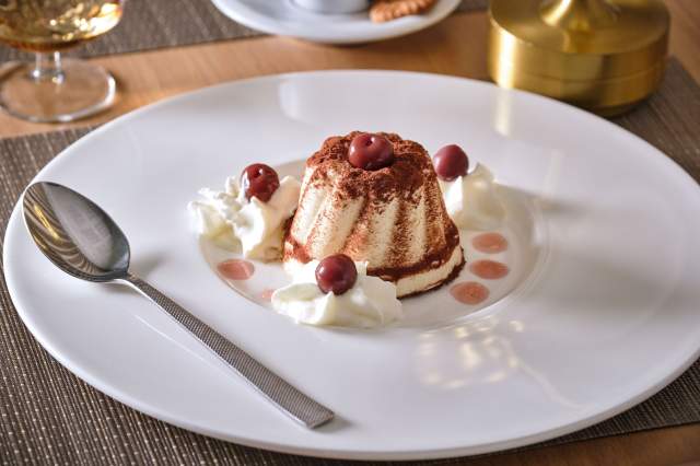 Dessert plate from the restaurant at Hôtel Athena Spa in Strasbourg